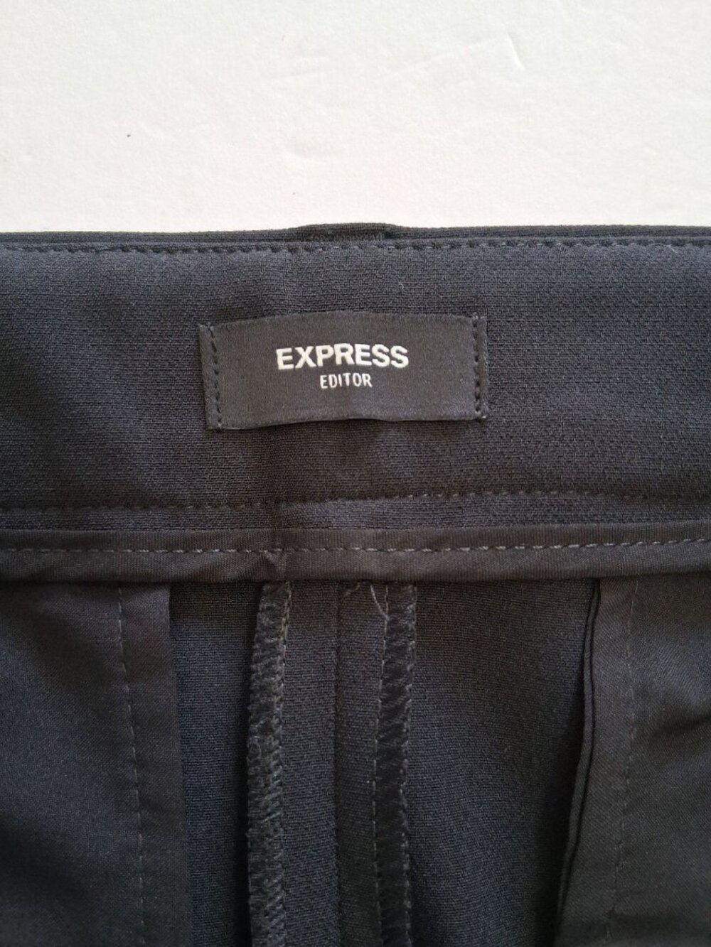 Express Editor 6L Wide Leg Relaxed Trouser Mid Rise Black Pants Size 6L - Picture 3 of 10